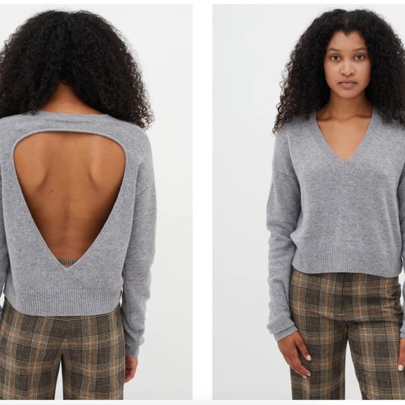 Alexander McQueen Sweaters - Alexander McQueen Grey Open Back Knit Sweater - XS